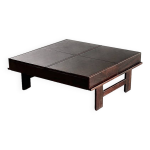 Table basse carrée en noyer avec rangement par giovanni michelucci, italie 1960 Table basse carrée en noyer avec rangement par giovanni michelucci, italie 1960