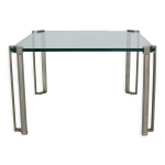 Table basse carre de peter ghyczy pour ghyzcy, hollywood regency des annes 1970