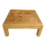 Table basse carre a tiroir en merisier
