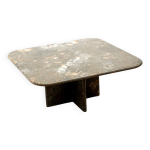 Table basse carr�e vintage en pierre naturelle des ann�es 80