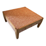 Table basse carrel�e en ch�ne massif