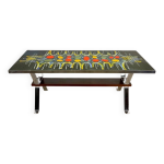 Table basse en céramique et chrome, années 70 Table basse en céramique et chrome, années 70