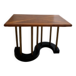 Table basse chêne et laiton vers 1960 Table basse chêne et laiton vers 1960