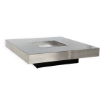 Table basse chrom�e et laqu�e avec bar int�gr�, ann�es 1970