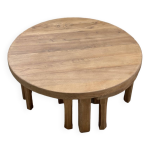 Table basse circulaire en orme années 50 Table basse circulaire en orme années 50