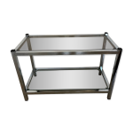 Table basse console verre et chrome vintage