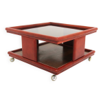Table basse en cuir, italie, 1970 Table basse en cuir, italie, 1970