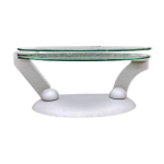 Table basse design naos en verre tremp et fonte