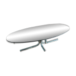 Table basse design ovale ann�es 70 en verre fum� noir et pieds chrom�