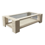 Table basse � double plateaux de claude berraldacci. ann�es 90.