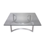 Table basse éditée par dassas, piètement en acier chromé et dalle de verre épais, france, 1963 Table basse éditée par dassas, piètement en acier chromé et dalle de verre épais, france, 1963