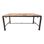 Table basse espagnole en fer et carreaux de c�ramique, ann�es 1950