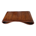Table basse ethnique en bois massif, table vintage en teck massif