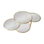 Table basse extensible en laiton et verre par morox, italie 1970