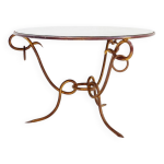 Table basse en fer doré par rené drouet - années 1940 Table basse en fer doré par rené drouet - années 1940