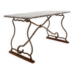Table basse en fer forg� et marbre
