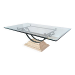 Table basse en fer forgé et verre Table basse en fer forgé et verre
