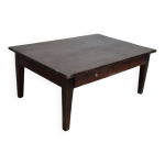 Table basse de ferme rustique ancienne 1900s deux tiroirs