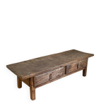 Table basse de ferme rustique ancienne en chne