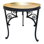 Table basse fonte laiton doré orientale Table basse fonte laiton doré orientale