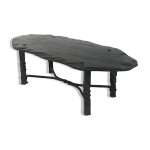Table basse française en fer forgé et ardoise Table basse française en fer forgé et ardoise