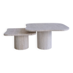 Tables basses gigognes irrgulires athena en travertin naturel