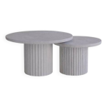Tables basses gigognes rondes omega en travertin naturel