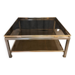 Table basse guy lefevre en acier et bronze Table basse guy lefevre en acier et bronze