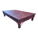 Table basse indienne ocre rouge