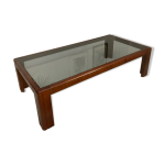 Table basse italienne bois et verre fum�