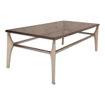 Table basse italienne metal & verre fumé ca 1970 Table basse italienne metal & verre fumé ca 1970