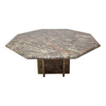 Table basse italienne octogonale en marbre, années 1980 Table basse italienne octogonale en marbre, années 1980