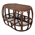Table basse italienne en osier et rotin, années 1970 Table basse italienne en osier et rotin, années 1970