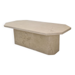 Table basse italienne en travertin, annes 1980