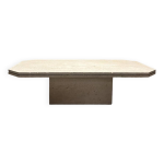 Table basse italienne en travertin, milieu xxème 1970 Table basse italienne en travertin, milieu xxème 1970