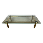 Table basse italienne vintage 80's en laiton et fer Table basse italienne vintage 80's en laiton et fer