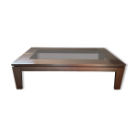 Table basse italy en bois et verre