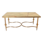 Table basse jansen ou ramsay, annes 40 / 50, onyx et bronze