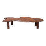 Table basse japonaise en bambou et bois d'orme de la période showa, années 1960 Table basse japonaise en bambou et bois d'orme de la période showa, années 1960