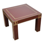 Table basse jean - claude mahey en bois laqu et laiton, 1970