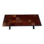 Table basse jean jaffeux pierre de lave �maill�e