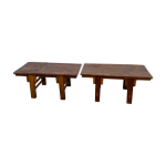 Tables basses jumelles en bois 1950 Tables basses jumelles en bois 1950