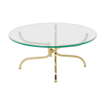 Table basse laiton dor verre de georges geffroy vers 1960