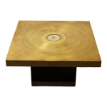 Table basse en laiton gravé et pierre d agate lova création, 1970 Table basse en laiton gravé et pierre d agate lova création, 1970