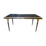 Table basse en laiton et m�tal laqu� noir