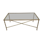 Table basse en laiton style bambou Table basse en laiton style bambou