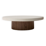 Table basse lor? pied en noyer (pied large) Table basse lor? pied en noyer (pied large)
