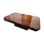 Table basse en loupe de bois dans le got de willy rizzo, annes 70