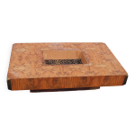 Table basse en loupe d'orme alveo willy rizzo vintage Table basse en loupe d'orme alveo willy rizzo vintage