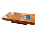 Table basse en loupe d'orme, par roche bobois, 1970